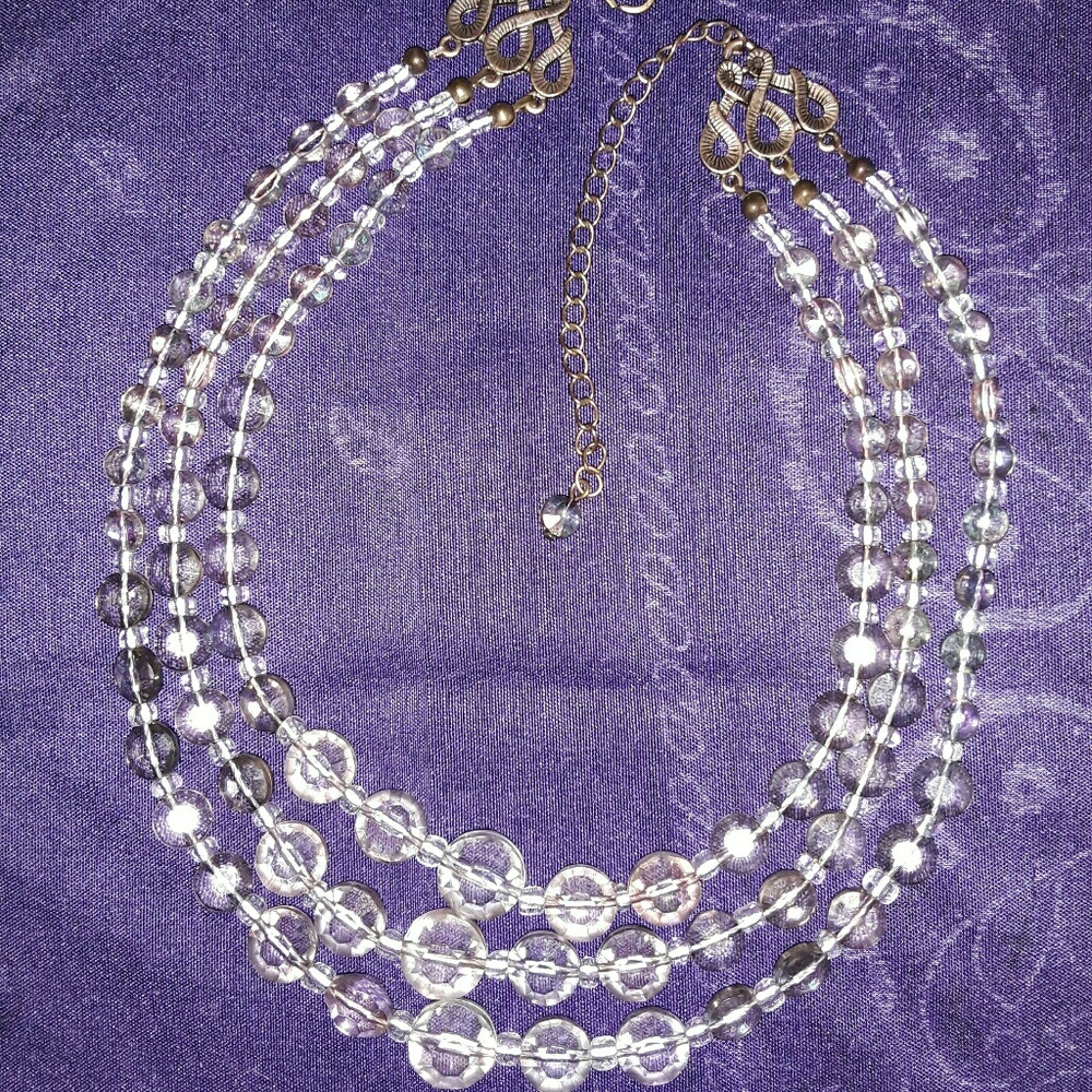Spring Sale 🌸 Layered clear beaded choker necklace